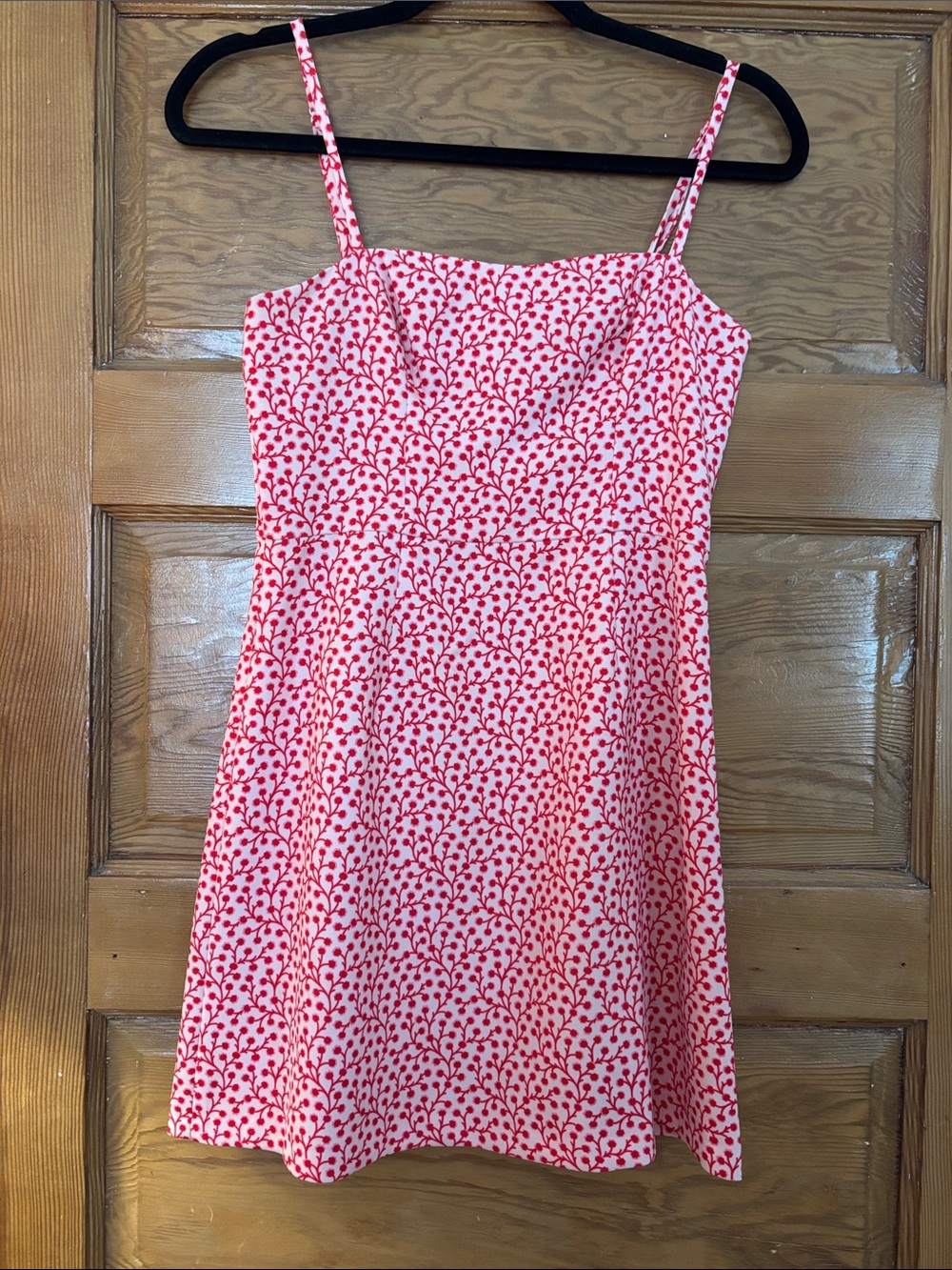 French Connection Pink and Red Printed Spaghetti-Strap Dress